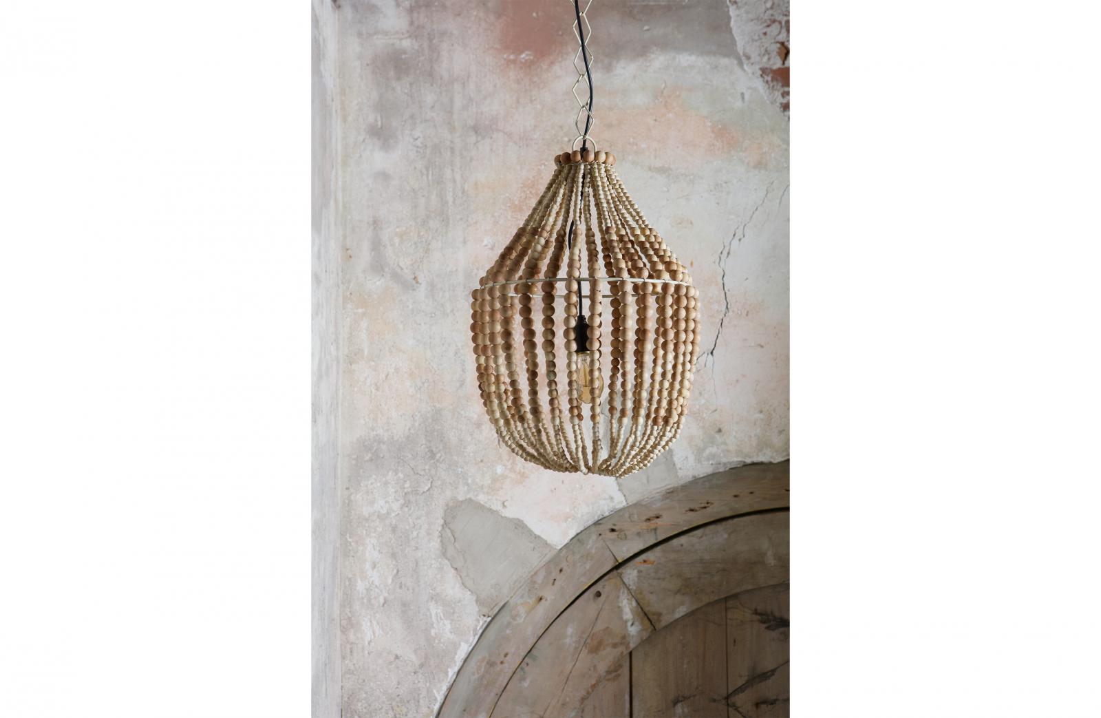 Bepurehome Funale Kronleuchter Holz Groß Weiss